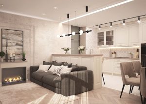  bio-cheminée dans la chambre